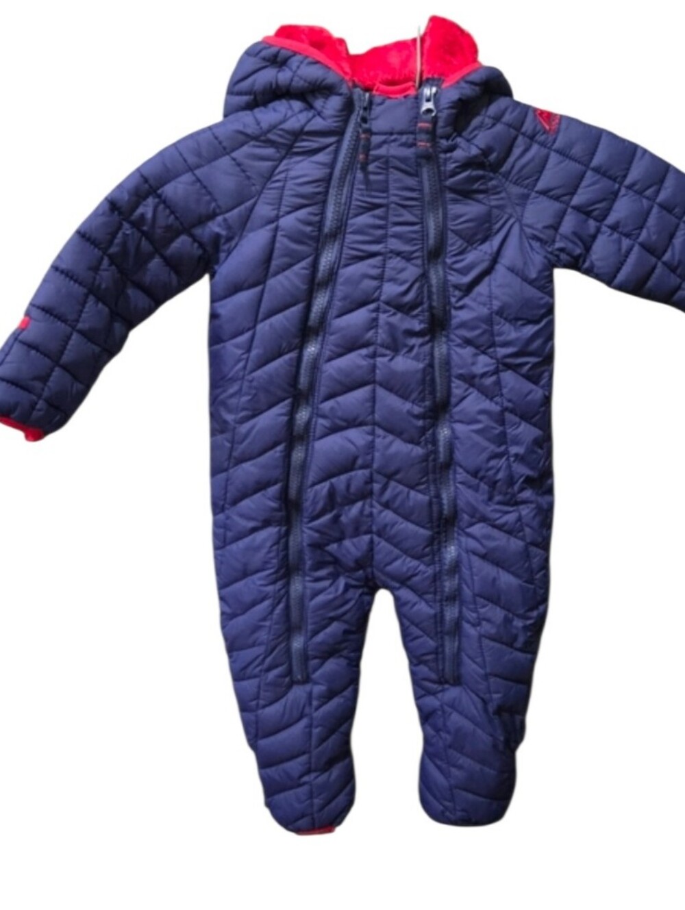 Snozu Navy Snowsuit with Red Plush Lining
